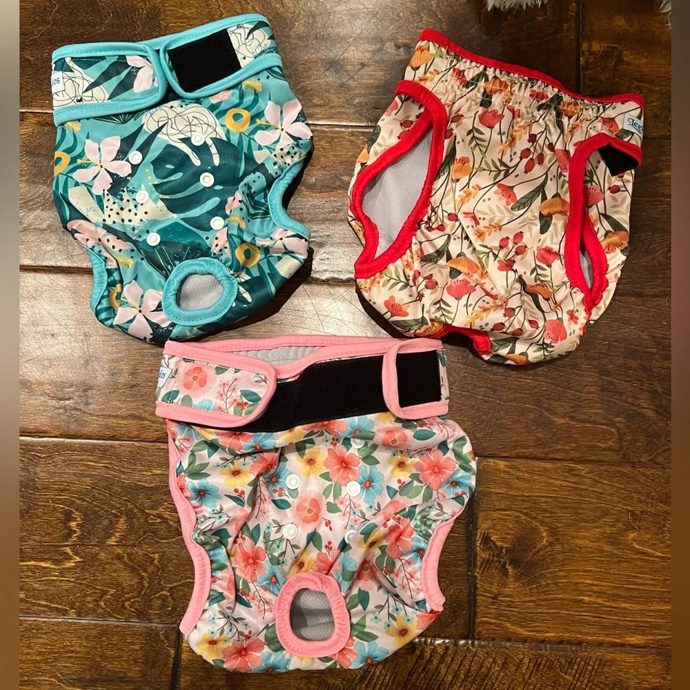 Pack of three dog diapers, never used